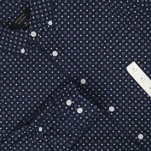 Banana Republic Shirt Mens Medium Blue Geometric Slim Untucked Long Sleeve